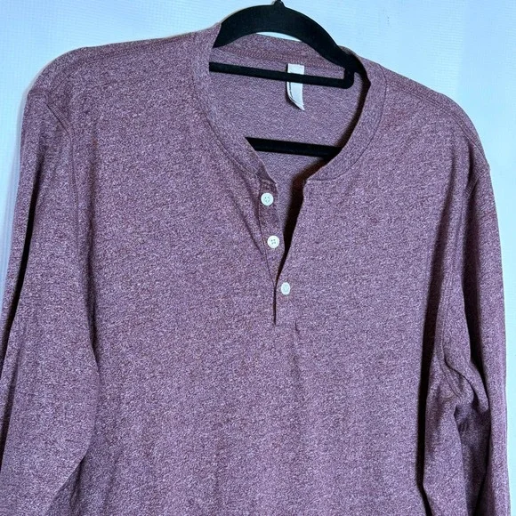 Dexter Morgan Kill Shirt American Apparel‎ Mens XL Burgundy Heather L/S Henley - Picture 2 of 4